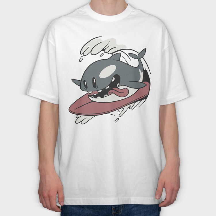 Surfing Orca, Tricou Oversize Barbati (Unisex)
