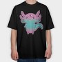 Cute Axolotl Pastel Goth, Tricou Oversize Barbati (Unisex)