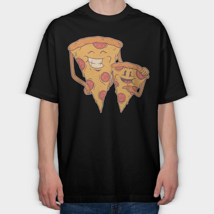 Pizza Family, Tricou Oversize Barbati (Unisex)