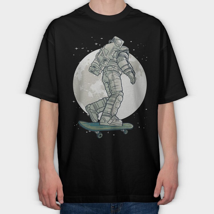 Astronaut Skate, Tricou Oversize Barbati (Unisex)
