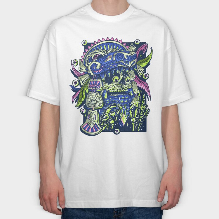 Prehispanic Warrior, Tricou Oversize Barbati (Unisex)