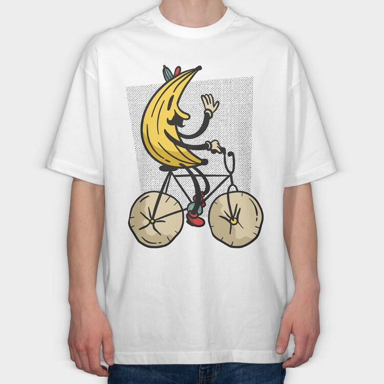 Banana Riding Bike, Tricou Oversize Barbati (Unisex)