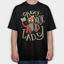 Crazy Book Lady, Tricou Oversize Barbati (Unisex)