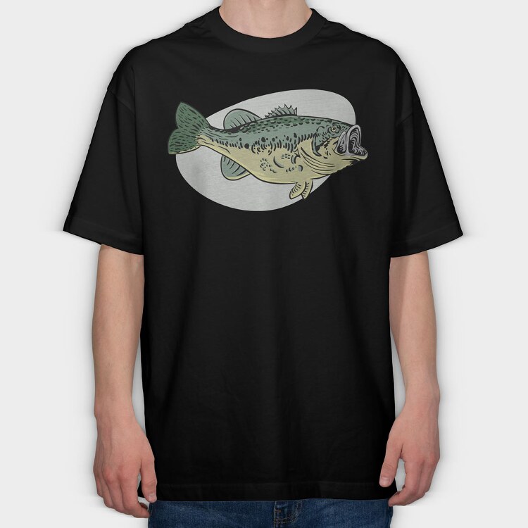 Bass Fish, Tricou Oversize Barbati (Unisex)