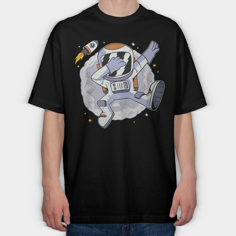 Astronaut Dabbing, Tricou Oversize Barbati (Unisex)
