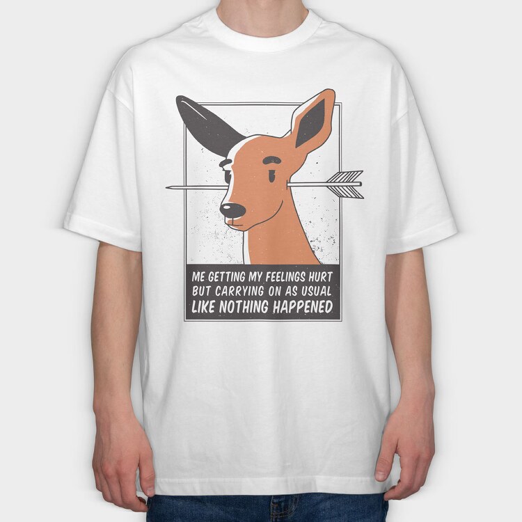 Feelings Hurt Deer, Tricou Oversize Barbati (Unisex)