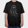 Helmet Rider Monochrome Portrait, Tricou Oversize Barbati (Unisex)