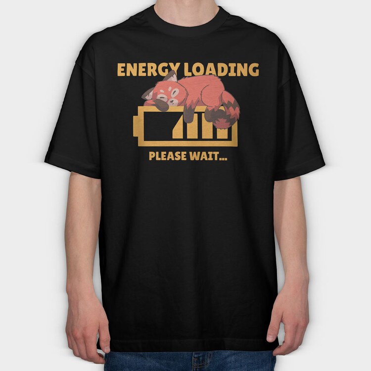 Red Panda Energy Loading, Tricou Oversize Barbati (Unisex)