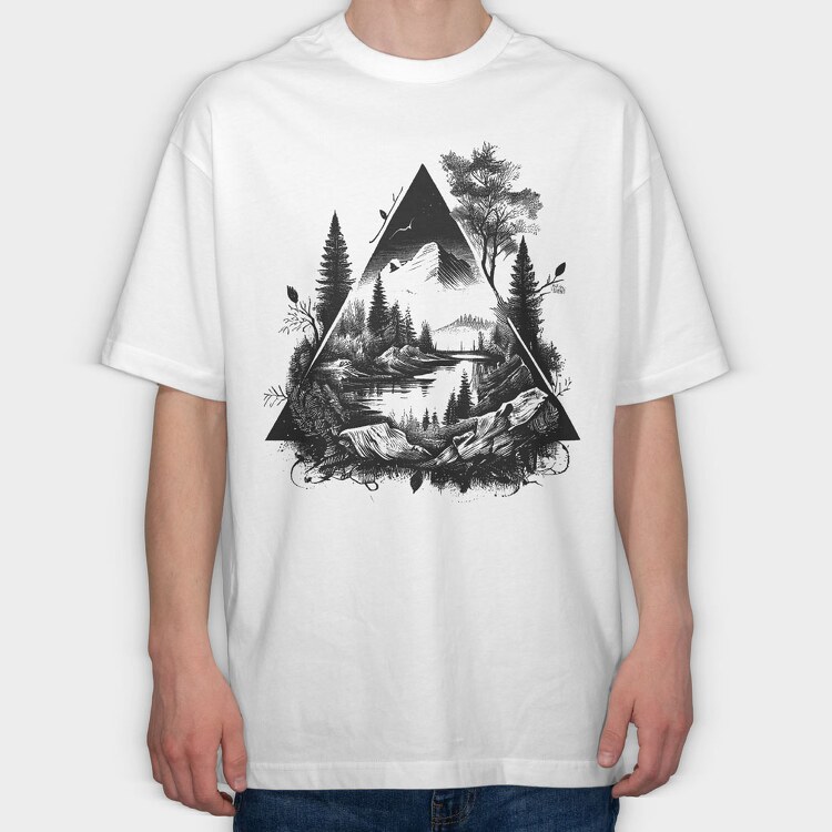 Landscape Triangle, Tricou Oversize Barbati (Unisex)