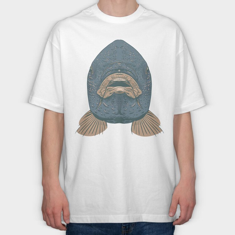 Fish Facecarp, Tricou Oversize Barbati (Unisex)