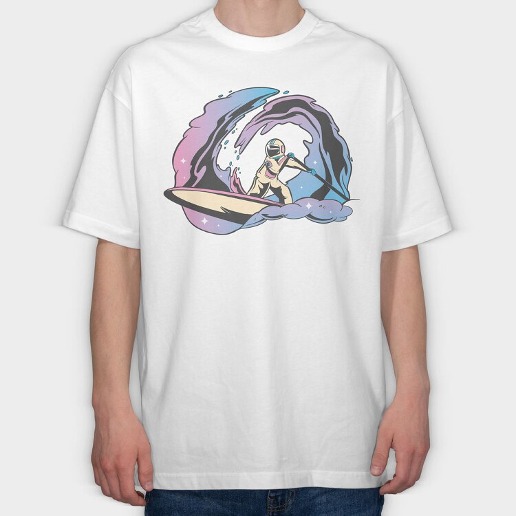 Astronaut Surf, Tricou Oversize Barbati (Unisex)