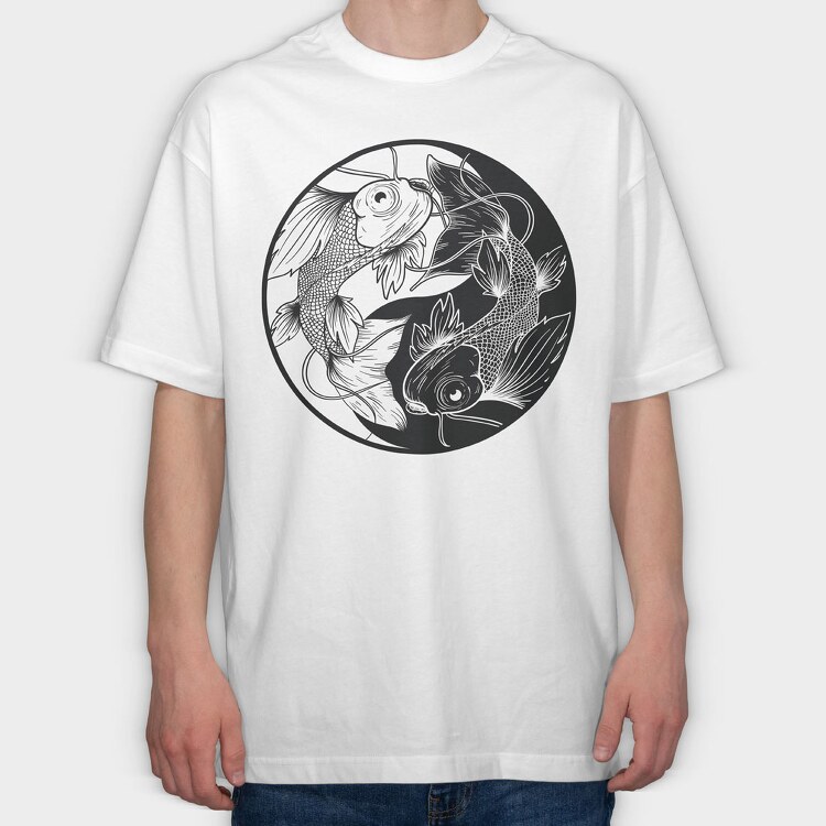 Fish Yng Yang, Tricou Oversize Barbati (Unisex)