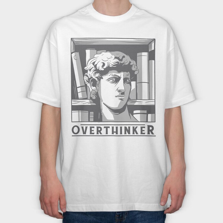 Overthinker, Tricou Oversize Barbati (Unisex)