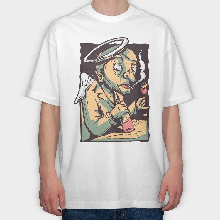 Angel Drink Wine, Tricou Oversize Barbati (Unisex)