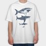 Megalodon Sizes, Tricou Oversize Barbati (Unisex)