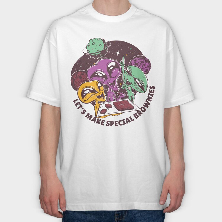 Aliens Make Special Brownies, Tricou Oversize Barbati (Unisex)
