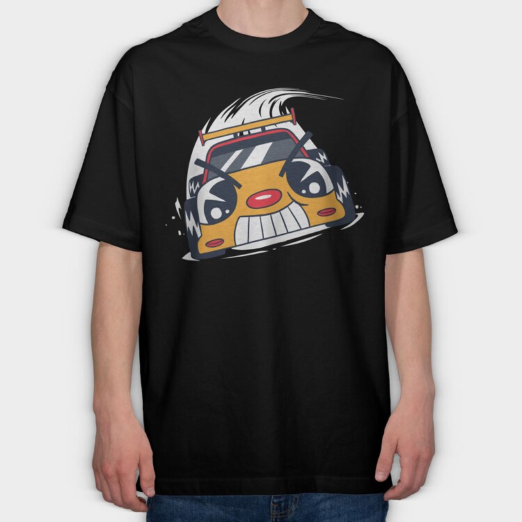 Race Car Cartoon, Tricou Oversize Barbati (Unisex)