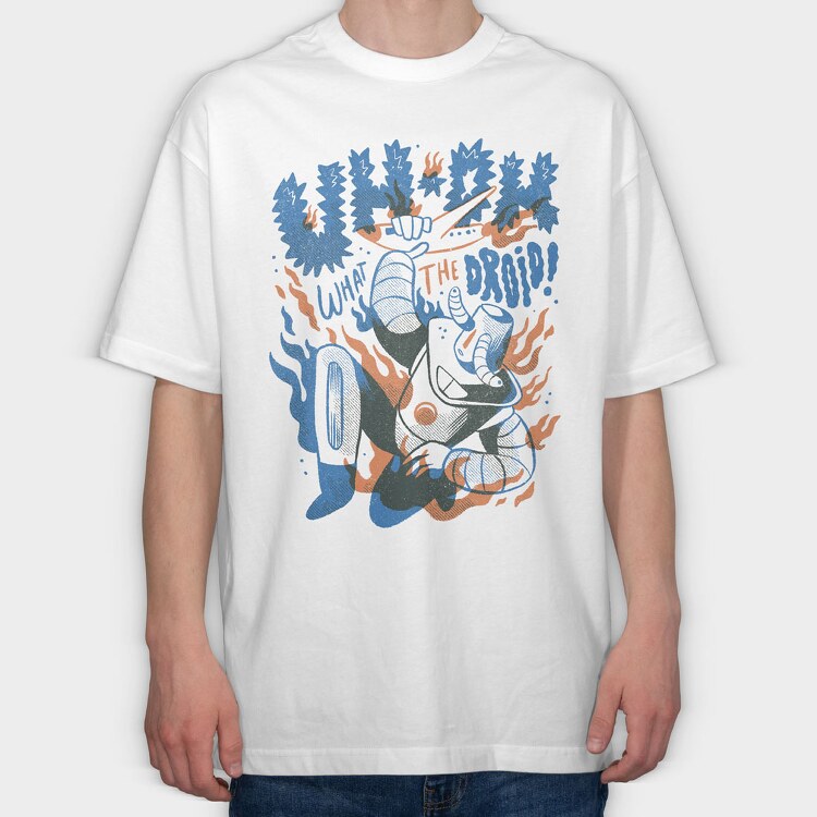 Robot Invasion 03, Tricou Oversize Barbati (Unisex)