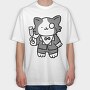 Tux Cat, Tricou Oversize Barbati (Unisex)