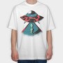Alien Ufo, Tricou Oversize Barbati (Unisex)