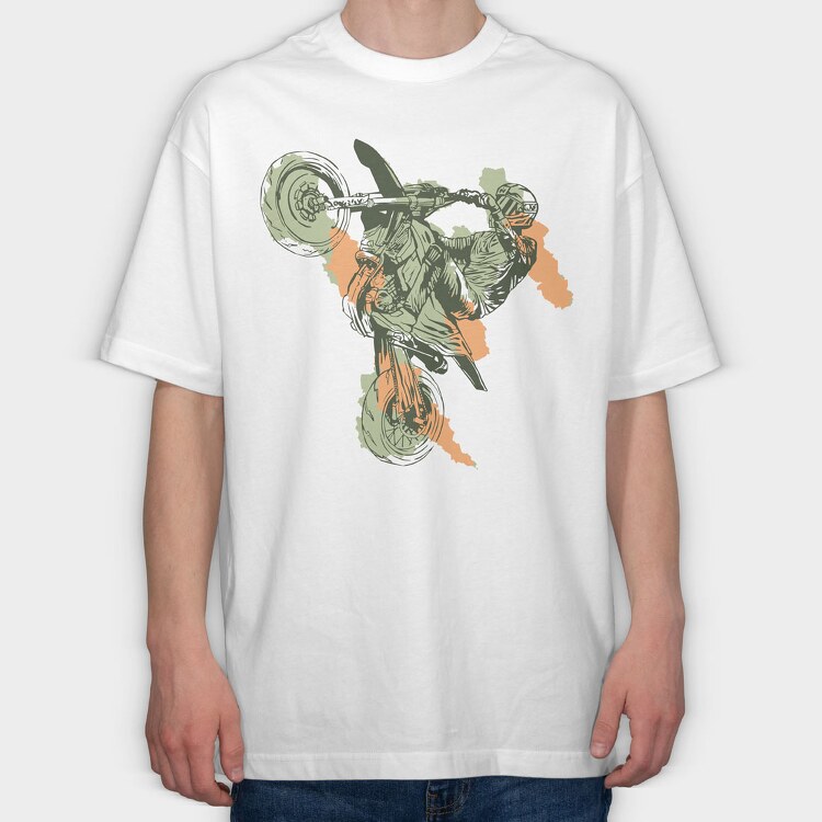 Motorbike Run, Tricou Oversize Barbati (Unisex)