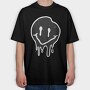 Black Smiley, Tricou Oversize Barbati (Unisex)