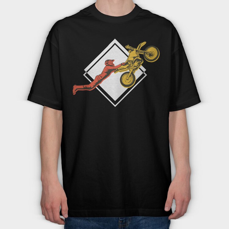 Dirt Bike, Tricou Oversize Barbati (Unisex)