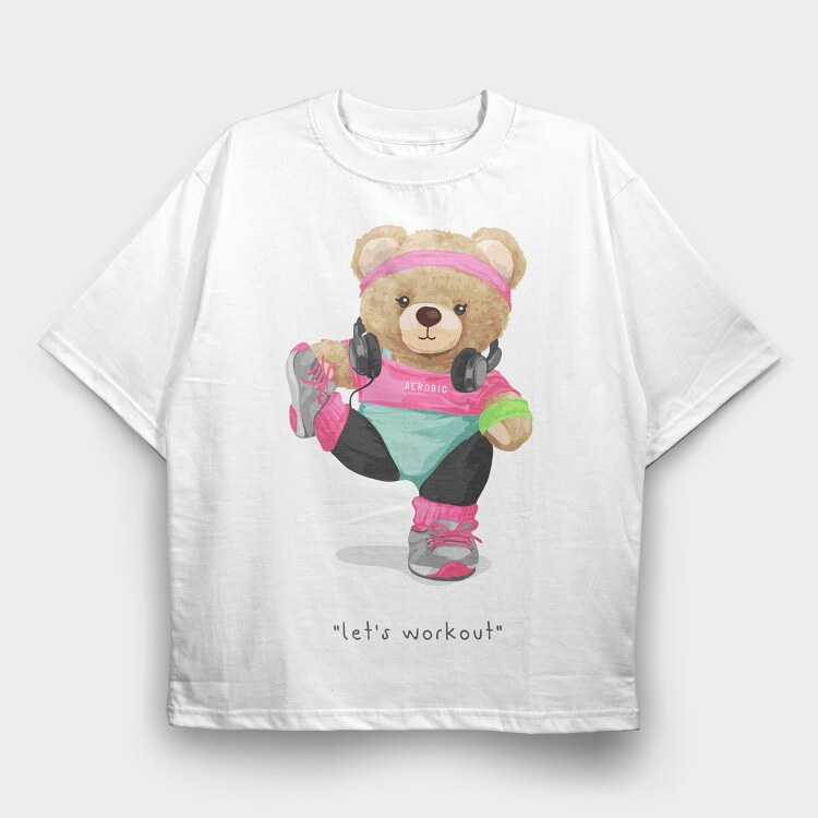 Bear Workout Vibes, Tricou Oversize Barbati (Unisex)