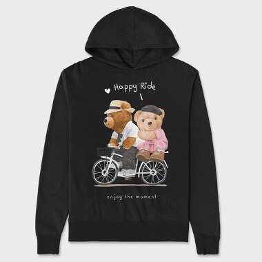 Bicycle Bears Ride, Hanorac Oversize Barbati (Unisex)