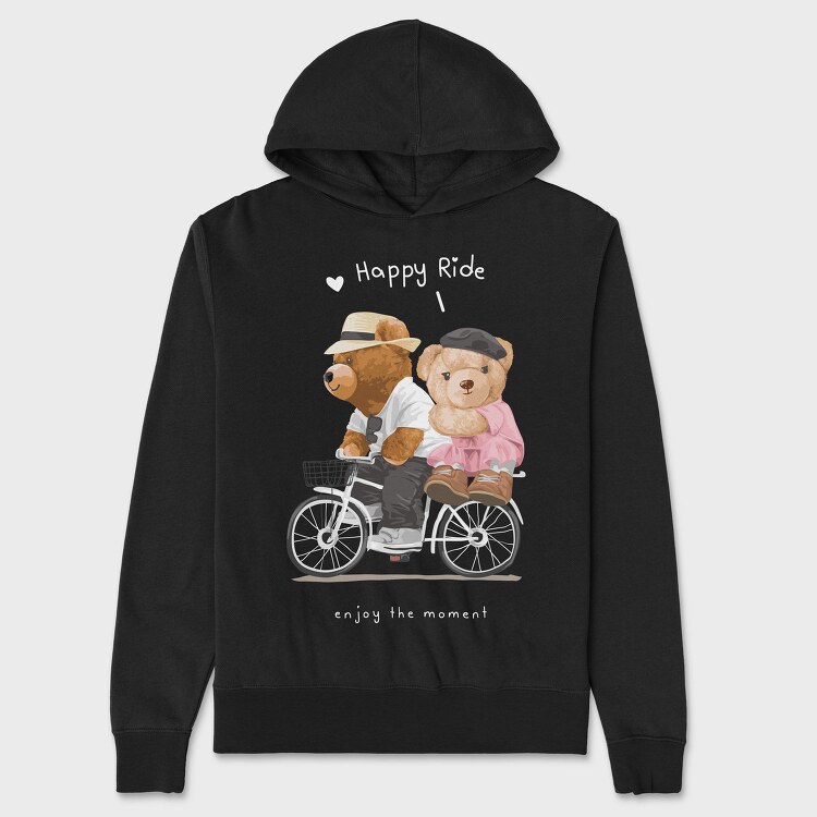 Bicycle Bears Ride, Hanorac Oversize Barbati (Unisex)