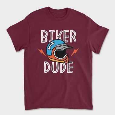 Biker Dude Helmet Flash, Tricou Barbati (Unisex)