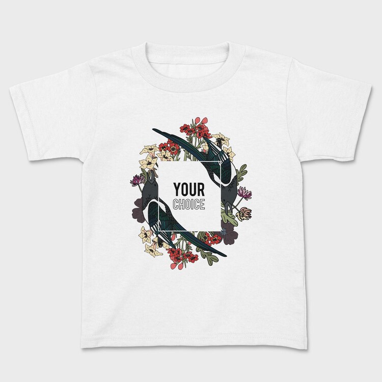 Bird Bloom Frame, Tricou Copii