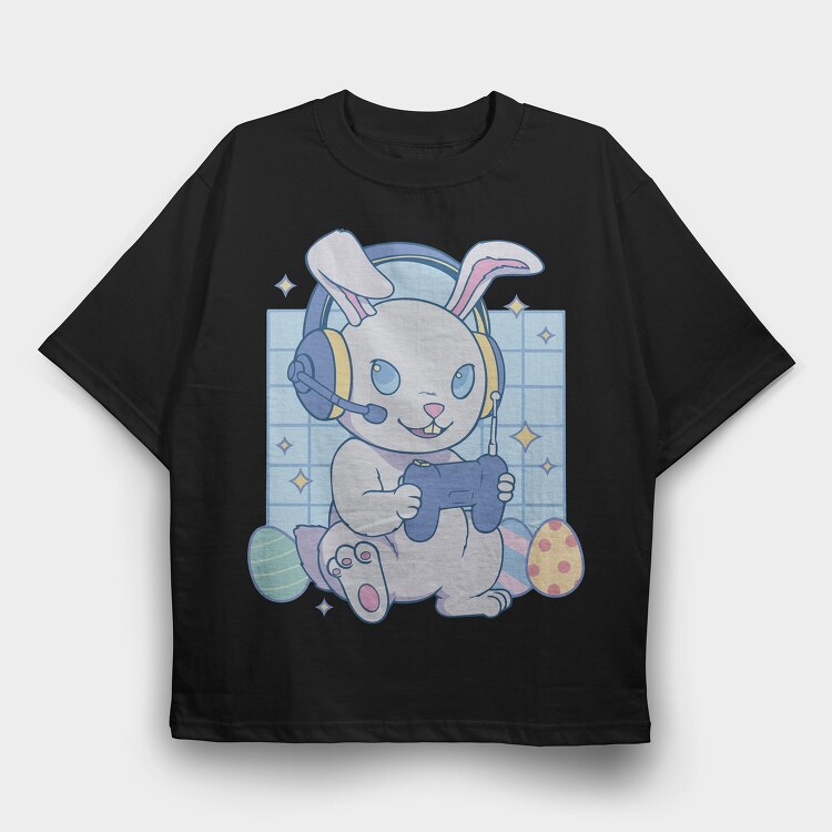 Bunny Beats, Tricou Oversize Barbati (Unisex)
