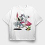 Bunny Punch Vibes, Tricou Oversize Barbati (Unisex)