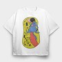 Cat Love Rebellion, Tricou Oversize Barbati (Unisex)