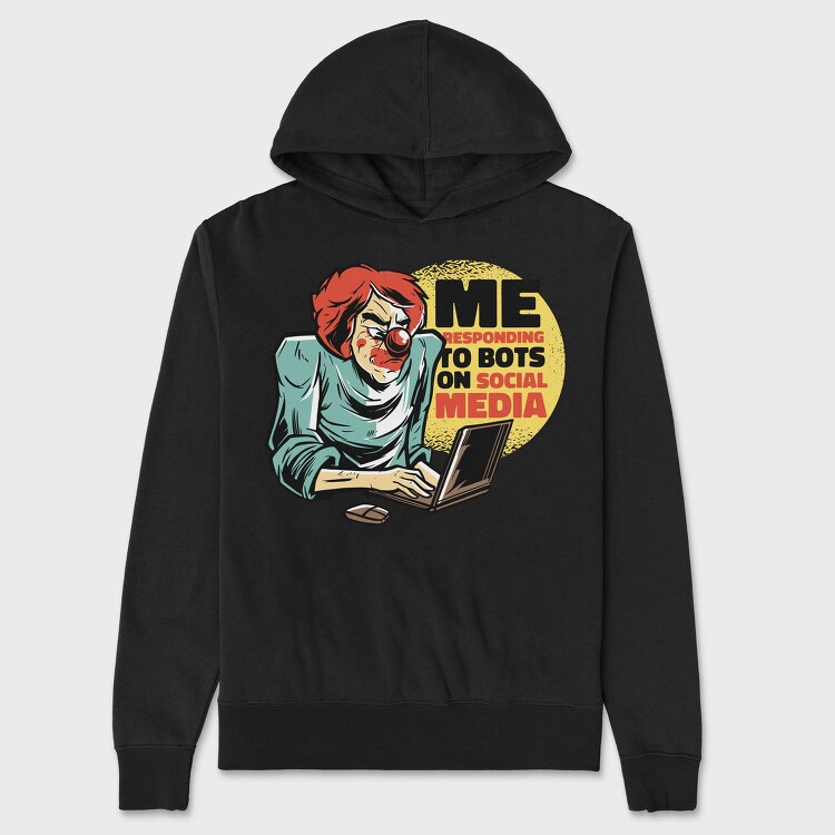 Clown Social Media, Hanorac Oversize Barbati (Unisex)