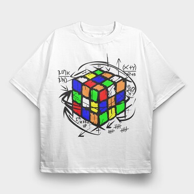 Color Block Cube, Tricou Oversize Barbati (Unisex)