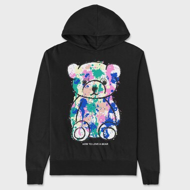 Color Splash Bear, Hanorac Oversize Barbati (Unisex)