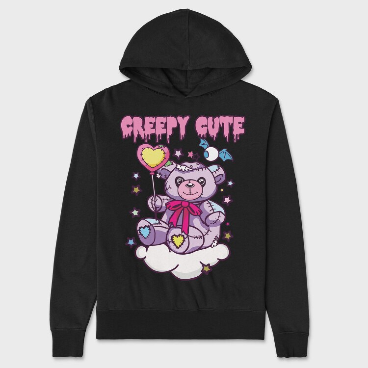 Creepy Cute Bear, Hanorac Oversize Barbati (Unisex)