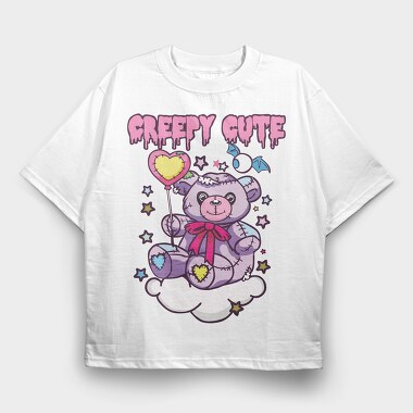 Creepy Cute Bear, Tricou Oversize Barbati (Unisex)
