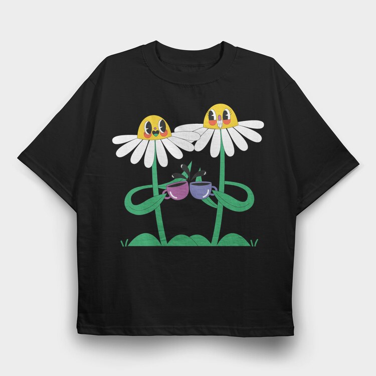 Daisy Tea Dreams, Tricou Oversize Barbati (Unisex)