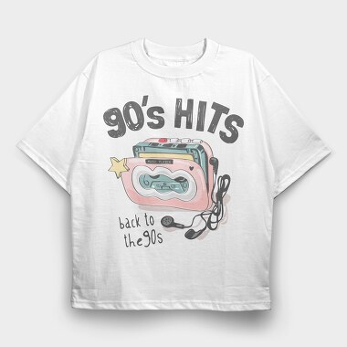 90s Boombox Vibes, Tricou Oversize Barbati (Unisex)