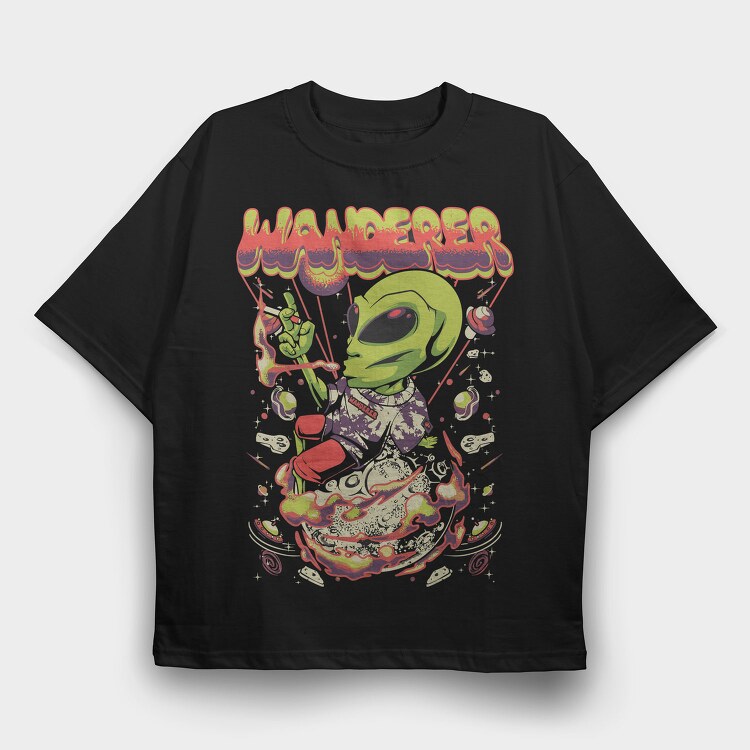 Alien Wanderer, Tricou Oversize Barbati (Unisex)