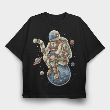 Astronaut Coffee Dreams, Tricou Oversize Barbati (Unisex)
