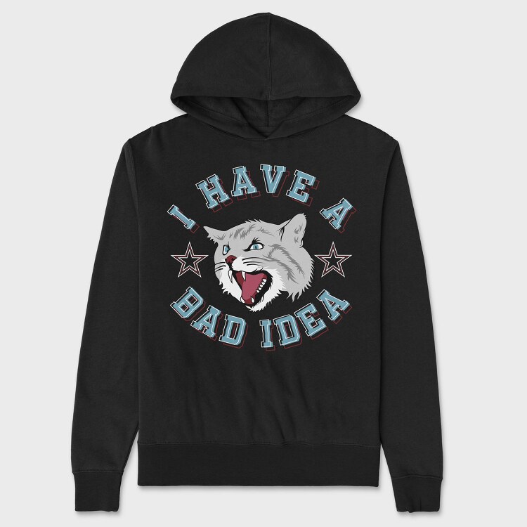 Bad Idea Cat, Hanorac Oversize Barbati (Unisex)