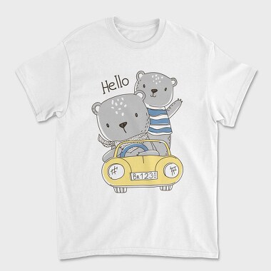 Bear Drive Hello, Tricou Barbati (Unisex)