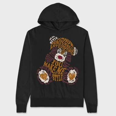 Bear Style Love You, Hanorac Oversize Barbati (Unisex)