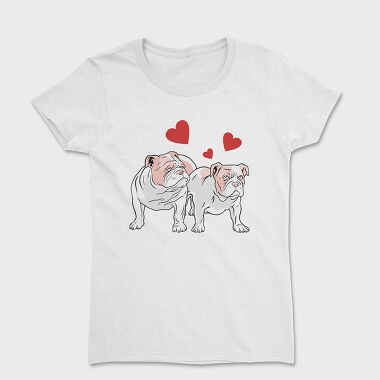 Bulldog Love Hearts, Tricou Femei