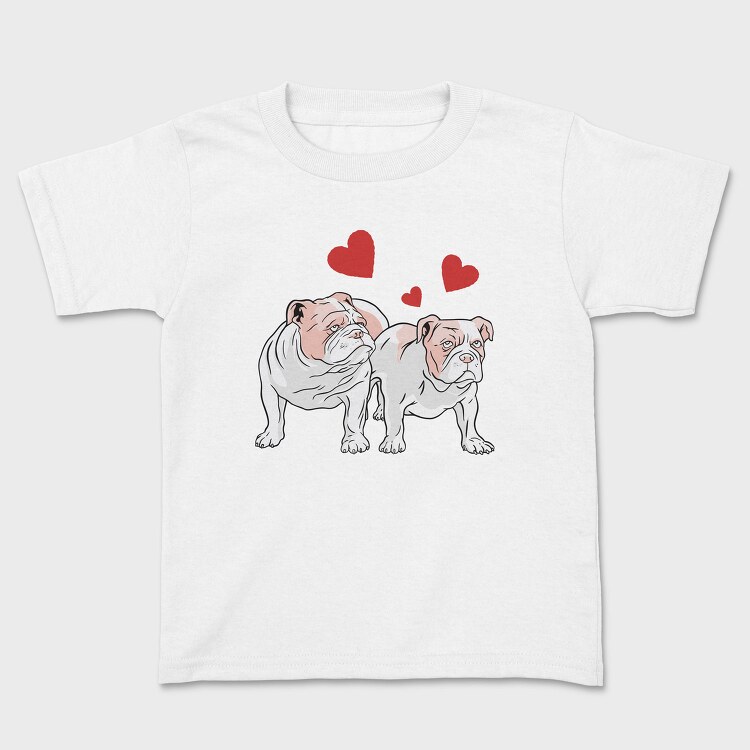 Bulldog Love Hearts, Tricou Copii