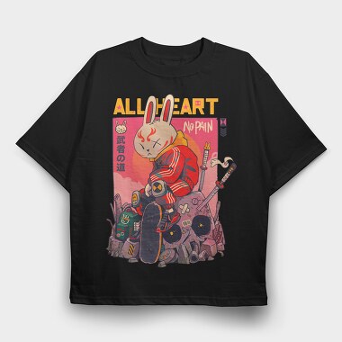 Bunny Warrior Vibes, Tricou Oversize Barbati (Unisex)